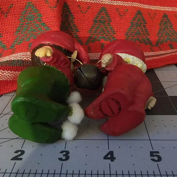 Holly Babes Collection Morehead Inc Snow Bunnies Figurines Boy and Girl w Bell - Picture 5 of 5